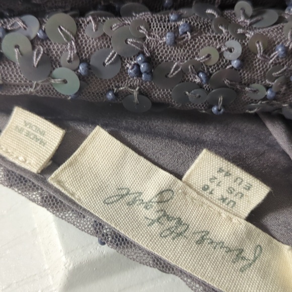 👗Anthropologie Grey Sequin Midi Dress, 12 - Picture 7 of 10